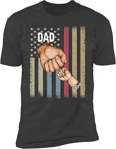 Miniatura 3 de NAZENTI Personalized Fist Bump Dad Grandpa Shirt Custom Father's Day Shirt Gift for Men on Fathers Day Birthday S-4XL