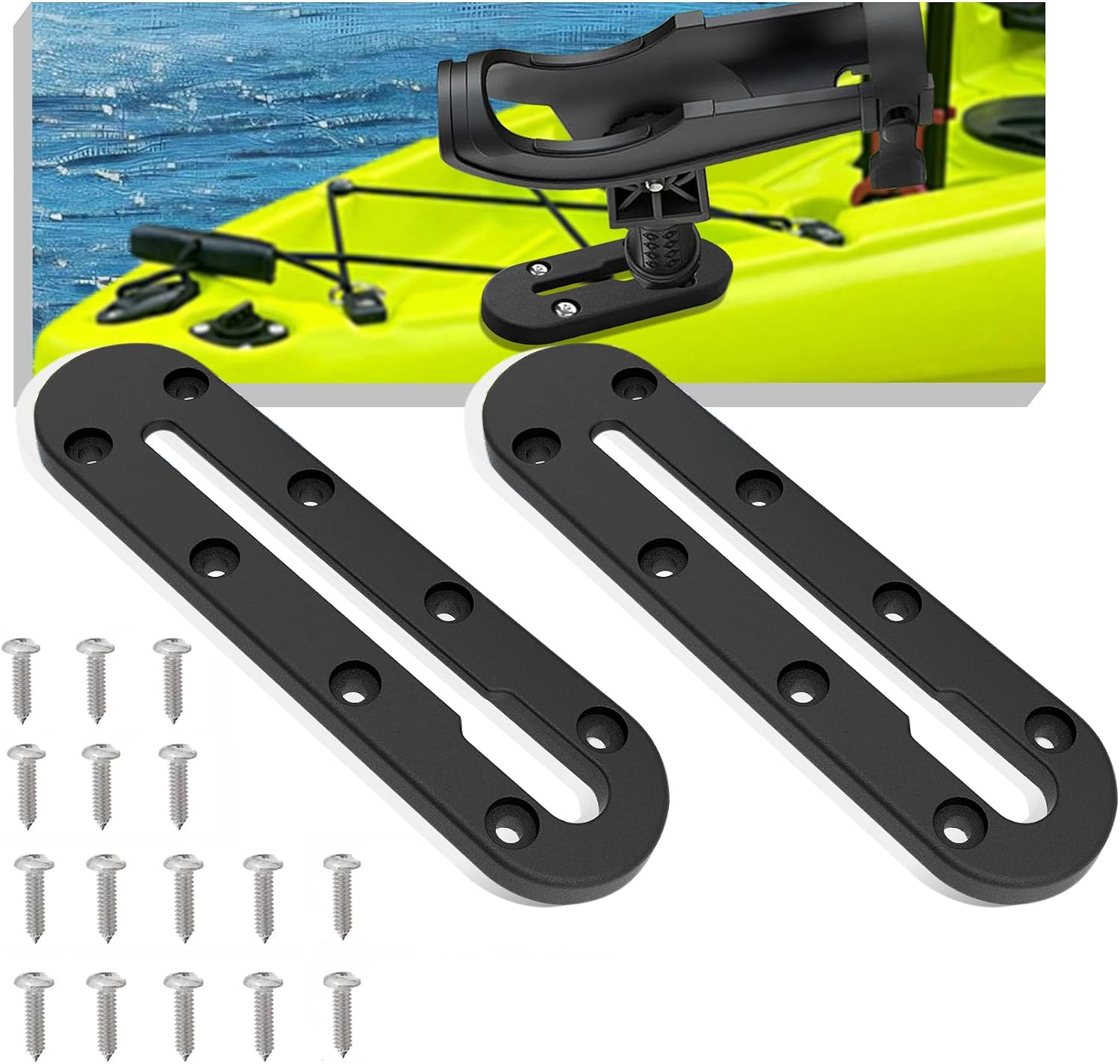 Kayak Track, Kayak Low Profile Track,Kayak Rail, Kayak Accessories Mount Track, Kayak Paddle Holder Kayak Gear Track for Fishing Rod Holde,Fish Finder, Kayak Rod Holder,Anchor Cleats