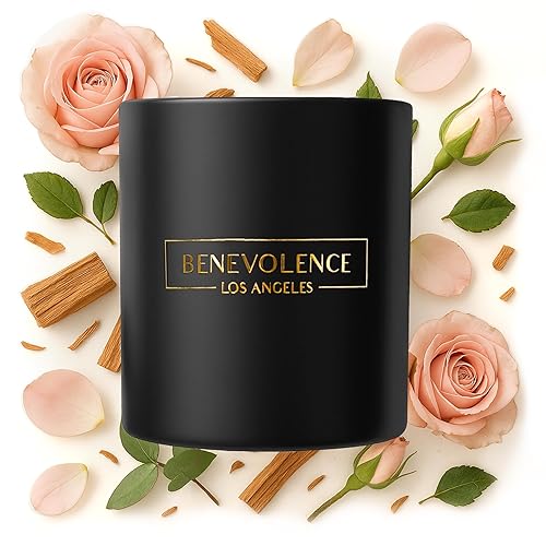 Benevolence LA Rose & Sandalwood Scented Candle | Soy Christmas