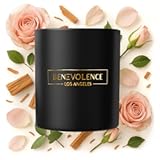 Rose & Sandalwood Scented Candle &vert; Soy Candles&comma; Black Candle for Home &vert; Gifts for Women and Men &vert; Home Fragrance &vert; Aromatherapy &vert; 8oz&comma; 45 Hour Burn