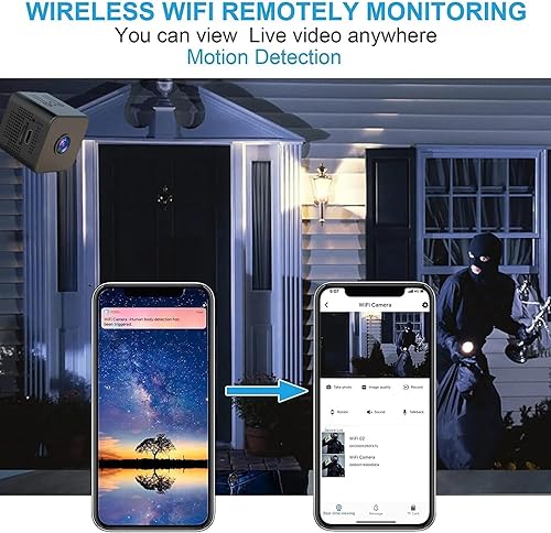 Miniatura 4 de Cámara oculta para el hogar, mini cámara espía para habitación WiFi, cámara de video oculta para niñera pequeña con aplicación de detección de