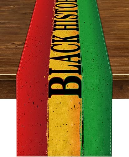 Nepnuser Camino de mesa del mes de la historia negra, festival de herencia afroamericana, decoración de fiesta, decoración del hogar, cocina,