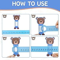 Vista 3 de Eersida 24 Pcs Slide and Learn Number Lines 0 to 30 PVC Math Number Line for Student Animal Positive Integers Slide Rules Childhood Education