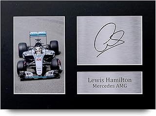 HWC Trading A4 Lewis Hamilton Cadeaux imprimés photo autographe signée pour les fans de Formule 1 - A4