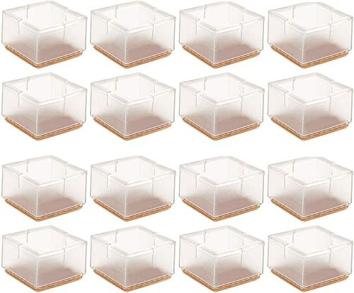 Protectores de suelo para patas de mesa grandes de 1-1516 a 2-116 pulgadas (1.929 in-2.087 in) tapas de patas de sofá de 2 pulgadas, tapas cuadradas