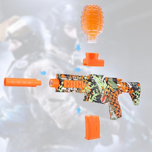 Miniatura 6 de Paquete de 2 lanzadores de salpicaduras de gel, juguete eléctrico de bola de salpicadura completamente automática, 10 rondas por segundo, 50000+,
