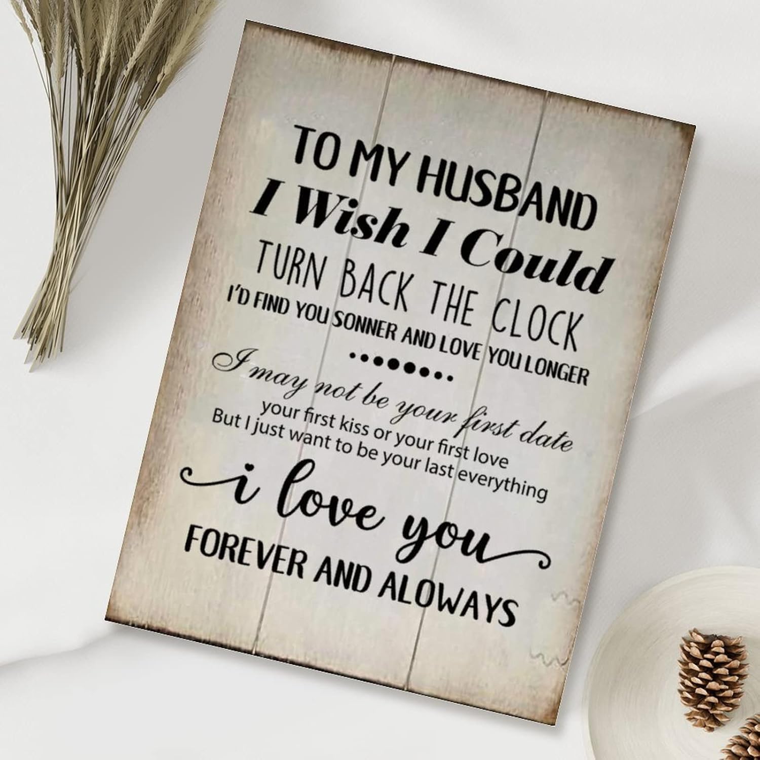 Wood Sign with Quotes to My Husband I Love You Wooden Door Hanging Signs Motivational Quotes Religious Wood Decor Sign Vintage Wood Wall Art Sign 18x24in Birthday Gift to Friends