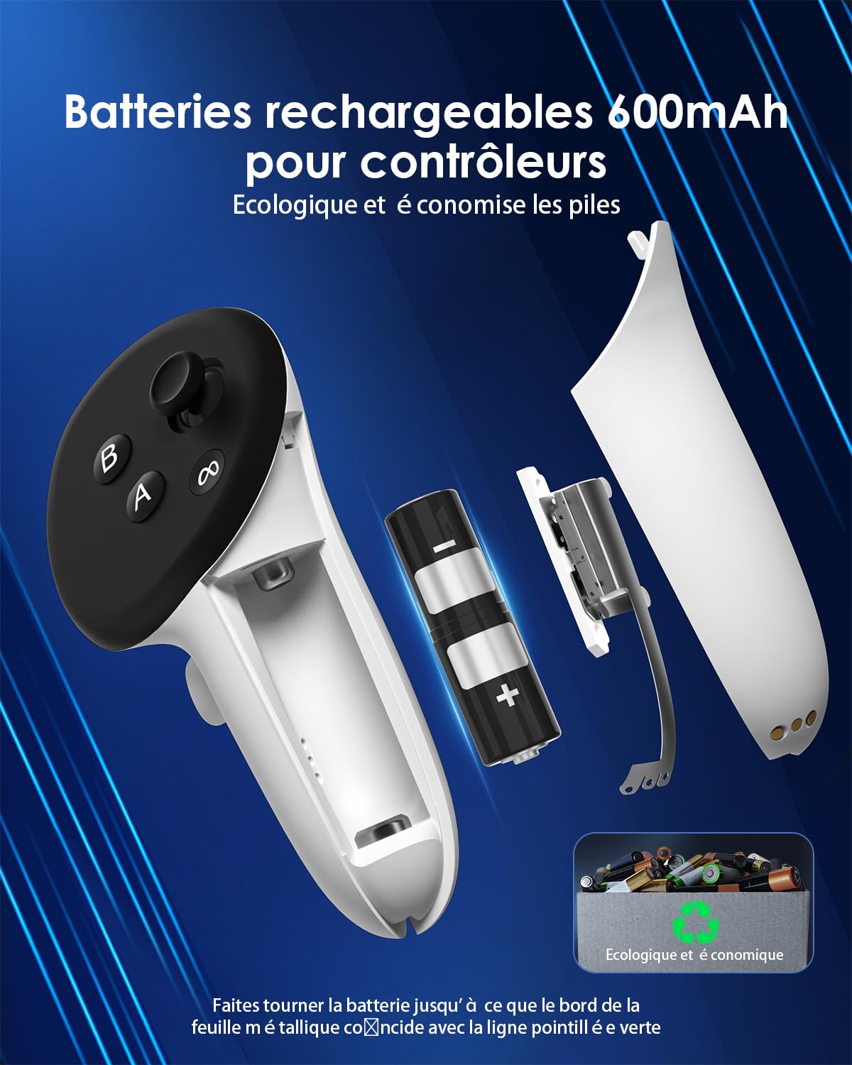 Station de Charge pour Quest 3/3S Accessoires Support de Charge