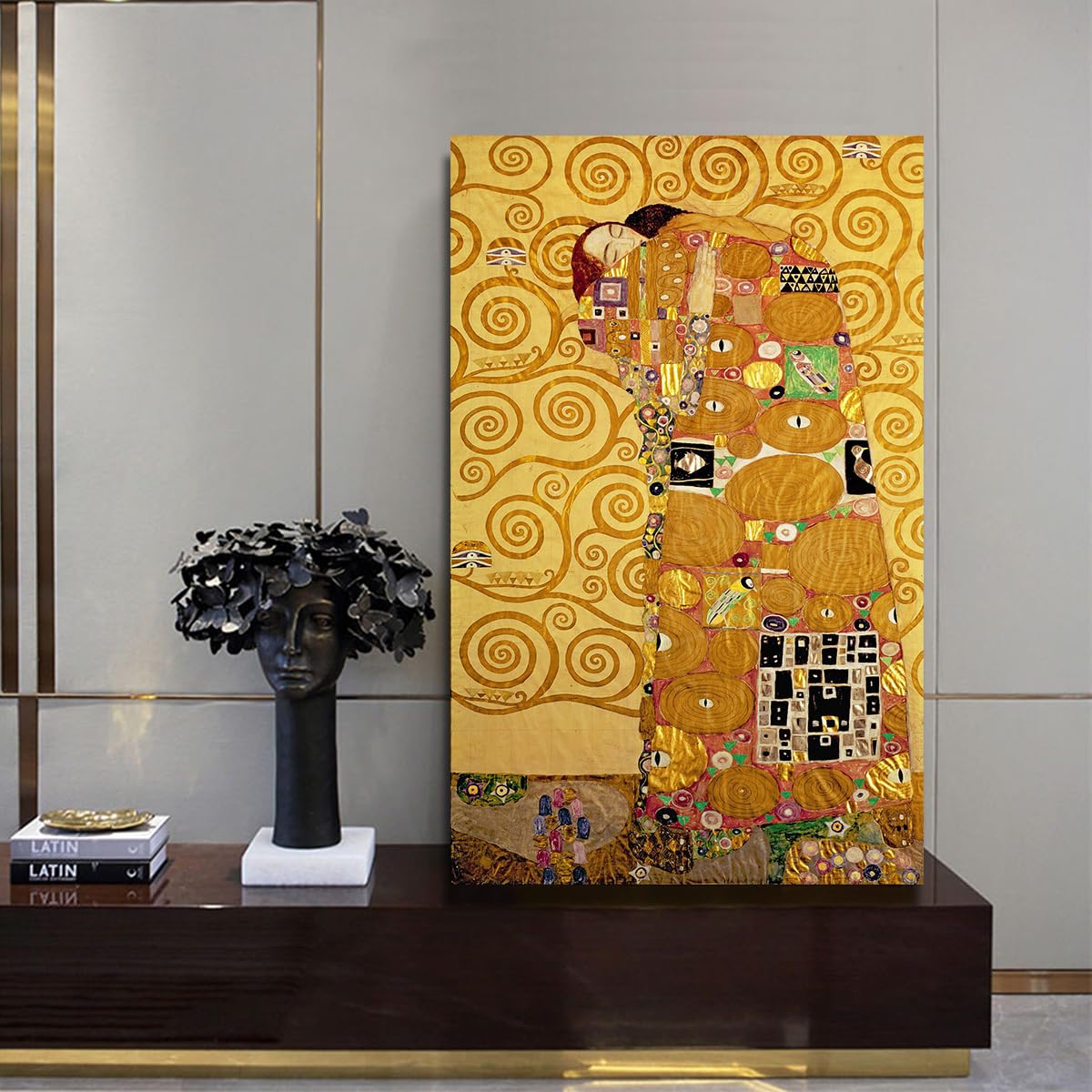 CHERHERART Fulfillment Canvas Wall Art Cartel Home Decor Gold Women's Circle Pattern Painting Grawerowanie do jadalni w domu 35 x 65 cm
