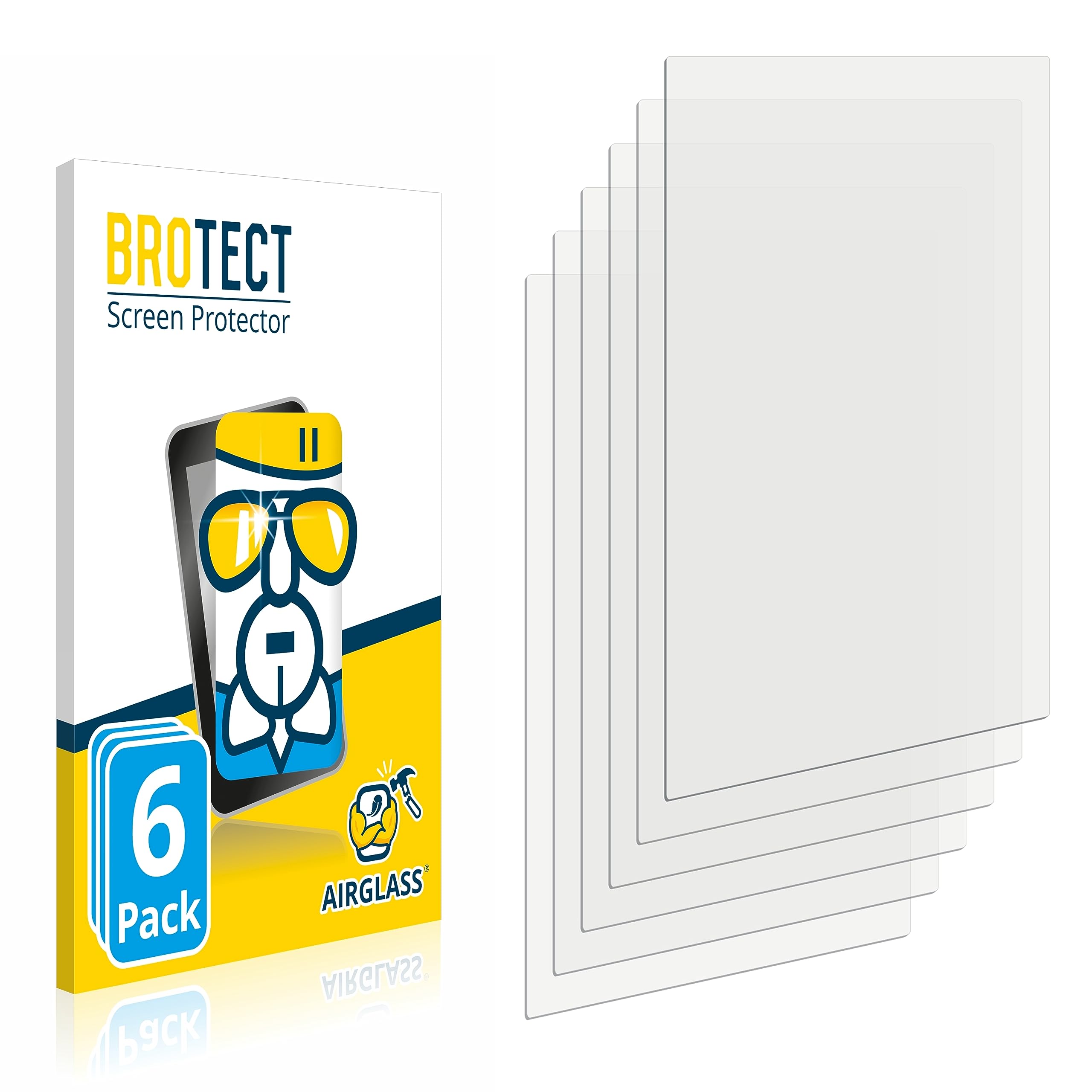 brotect Glass Screen Protector Film compatible with Cowon iAudio U7 (6 Pack) - Glass-Foil 9H Protection [Scratch Resistant, High Clarity]