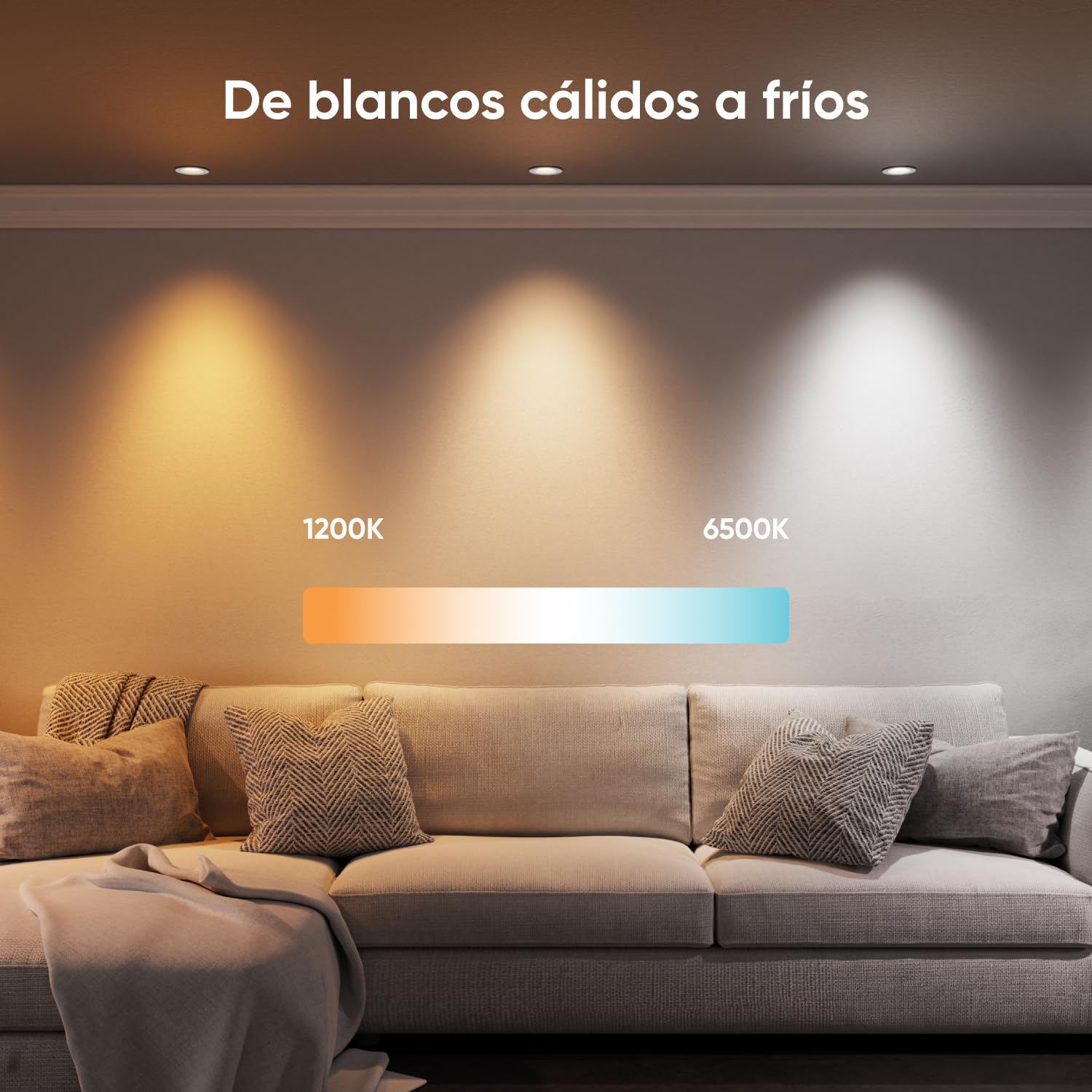 Nanoleaf Downlight LED Techo Empotrable WiFi, Inteligente Regulable Multicolor 550LM 1200K-6500K, Corte 75–85 mm,Smart Foco Empotrable Compatible con Alexa y Google