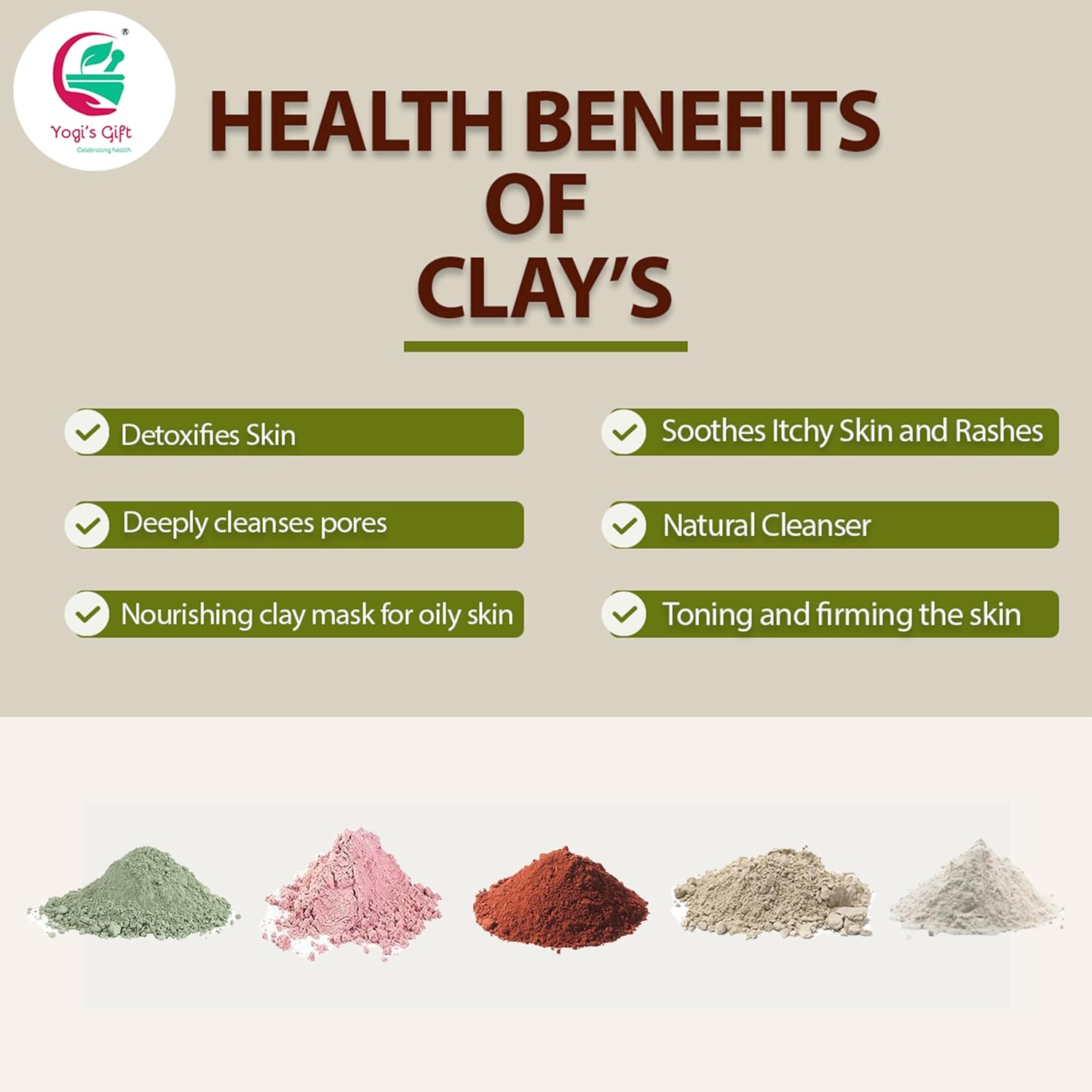 Pack of 10 Clays for Mask Making & Soap Making | Face Mask Ingredient | Best Value Pack of Colourful Clays | 8oz Each | Variety Pack for DIY Projects | by Yogi’s Gift® - Image 2