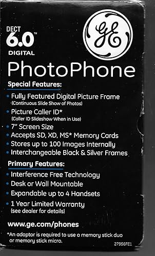 Miniatura 5 de GE 27956FE1 Dect 6.0 Teléfono fotográfico con foto CID