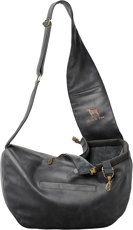Sling para Cães e Gatos em Couro Vegano com Zíper NOAH & PAW para Pets de 2,2 a 8 kg