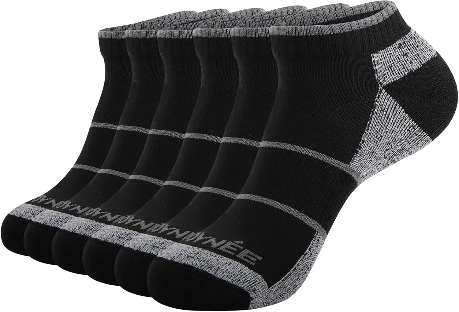 JOYNÉE Mens Low Cut Athletic Cushion Socks Comfort Running Ankle Socks with Moisture Wicking 6 Pack
