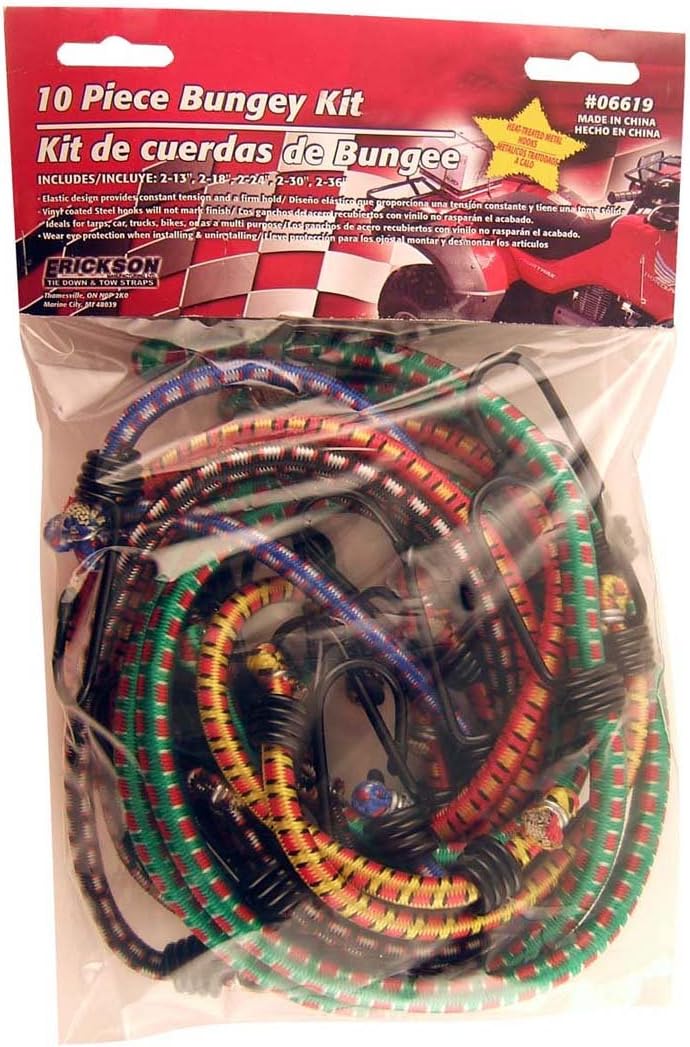 Erickson 06619 Multiple Length Bungey Cord Assortment, (Pack of 10)