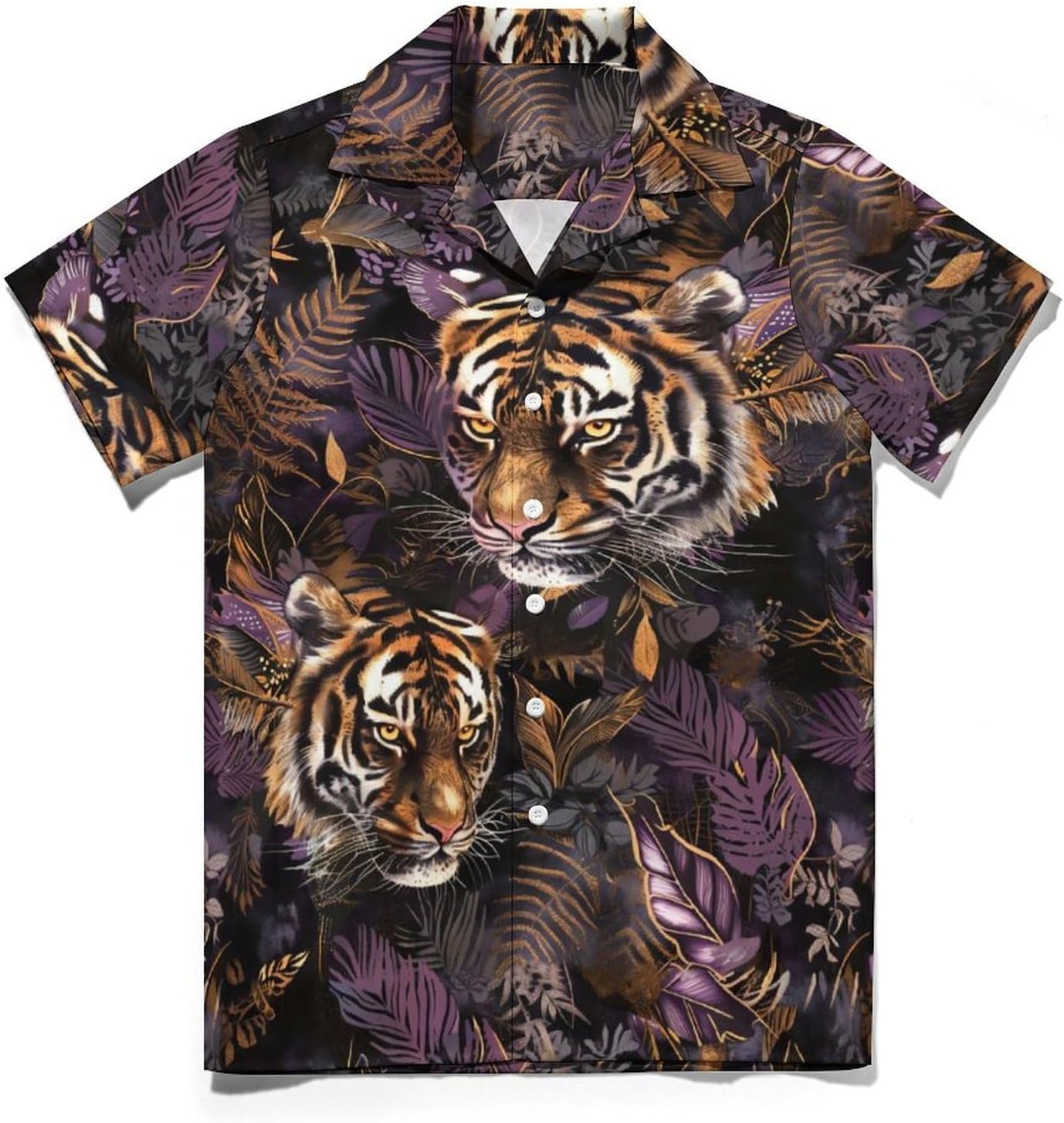 Men's Casual Animal Graphic Button Down Shirts Beach Shirt Hawaiian Tropical Floral Shirts Short Sleeve - Image 3