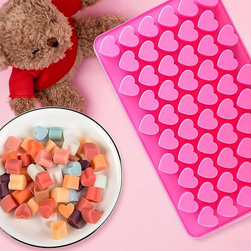 Miniatura 3 de 2 moldes de silicona de corazón antiadherentes de grado alimenticio reutilizable para hornear, para gelatina, dulces, suministros para hacer