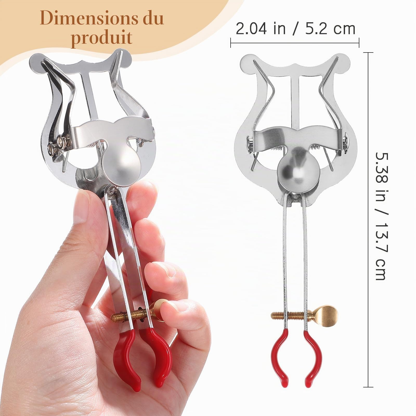 Generic Fourche de marche pour trompette, trombone, cor de forêt, support de partition, petite lyre, pince pour cahier de partition, argent, 13,7 x 5,2 x 1,9 cm, (38K44HZGO11IY)