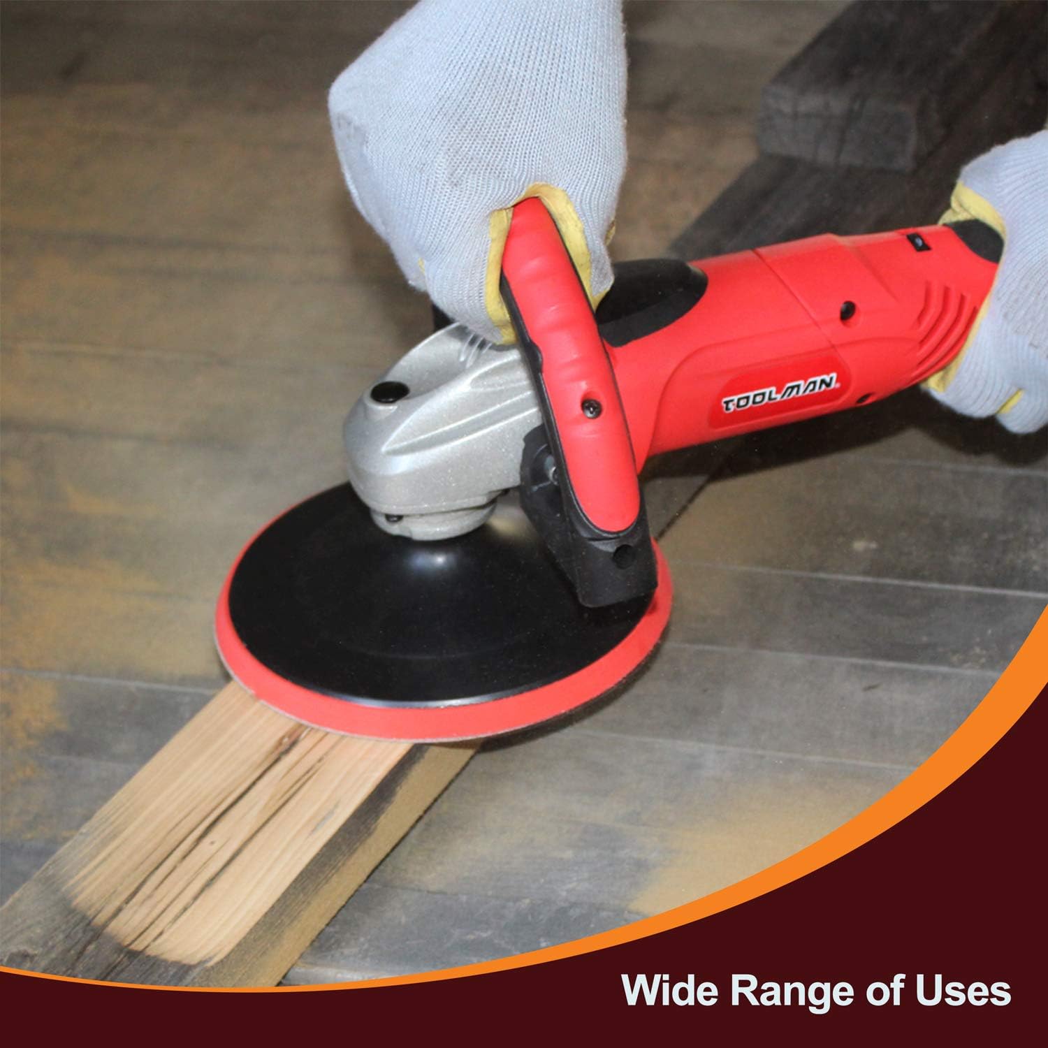 Toolman 7'' 7.5A Compact Polishing Buffer Waxer Sander 6 variable speed Machine W/ Wool pad & sandpaper DB5903