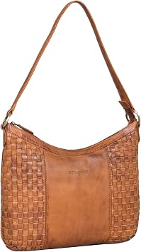 STILORD Katharina Elegant Hobo Bag Women's Braided Leather Shoulder Bag Women's Handbag for Hanging Tote Bag Leather Evening Bag Evening Bag Genuine Leather Colour: Larino - Brown