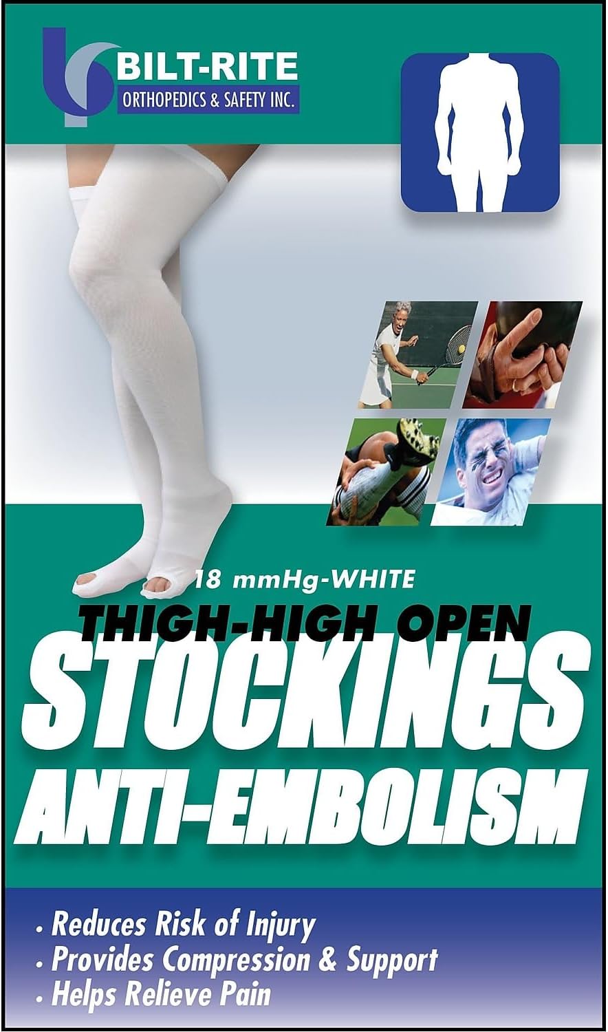 Thigh High Anti Embolism Stockings, White, X-Large