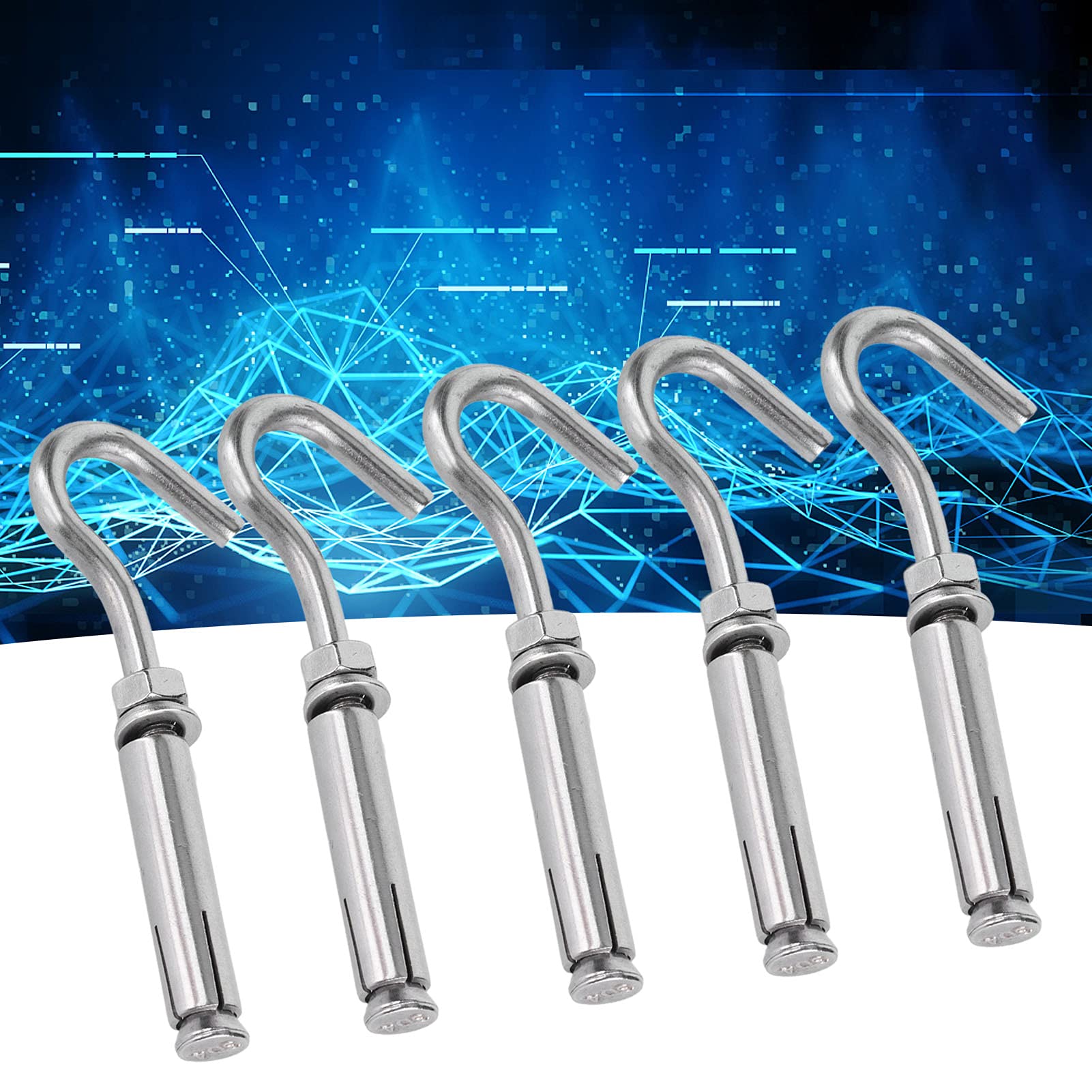304 Stainless Steel Opening Expansion Hook, Wear Resistant Anti Rust Hook for Concrete Wall (M6)