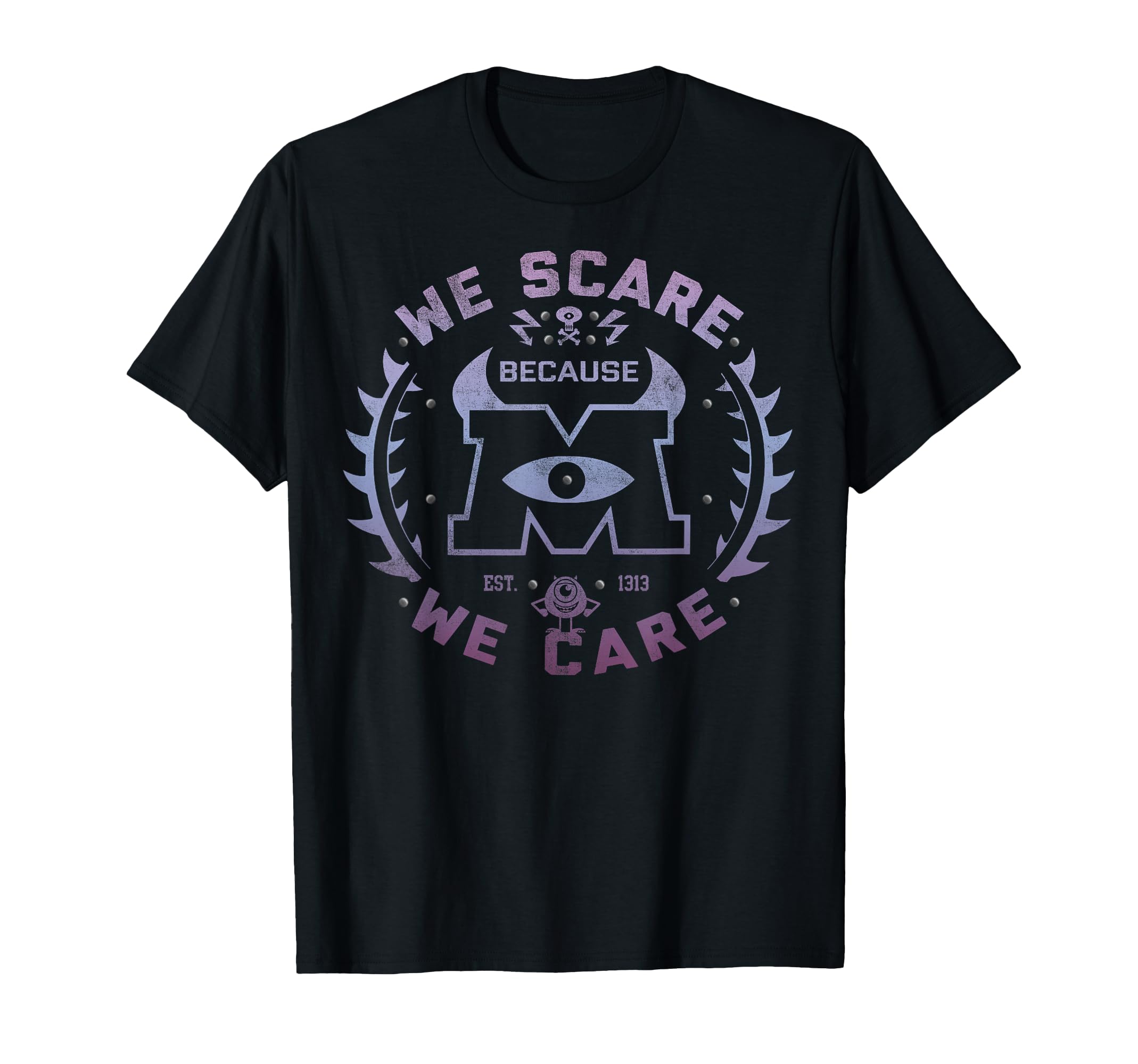 Disney Pixar Monsters Inc. We Scare Because We Care Logo T-Shirt