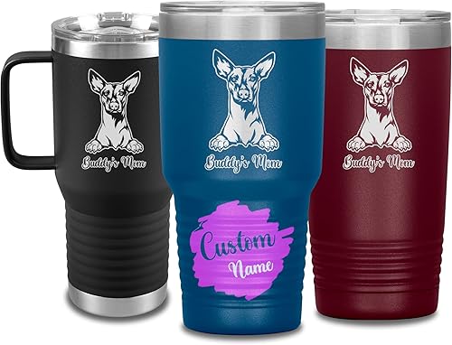 Miniatura 7 de Vaso de viaje de Navidad personalizado, perro pastor alemán, mamá y papá, dueño de perro pastor alemán personalizado, recuerdo grabado para el
