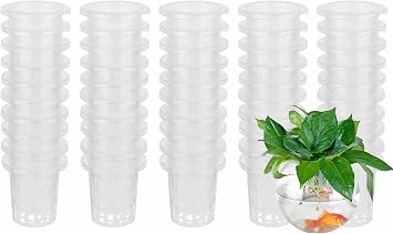 Lightweight Economy Net Pots, Hydroponic Cups Garden Slotted Mesh Net Cups, Plant Nursery Net Pots for Hydroponics - 2in 50 Packs
