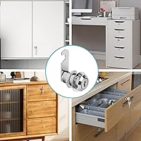 Vista 7 de Cerradura de leva de gabinete con llaves iguales, cilindro de 1-1/8" (longitud) se adapta a un grosor máximo del panel de 7/8", juego de reemplazo