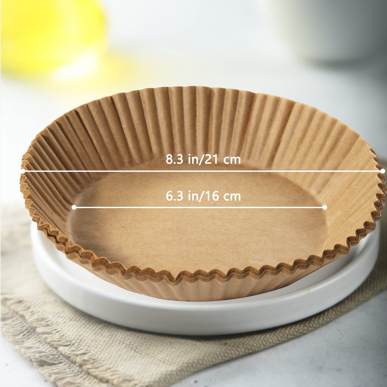 Air Fryers Paper Liner, Air Fryer Silicone Oil Paper, Uten 50PCS Round Greaseproof Paper for Air Fryers 6.3inch/16cm - Image 2