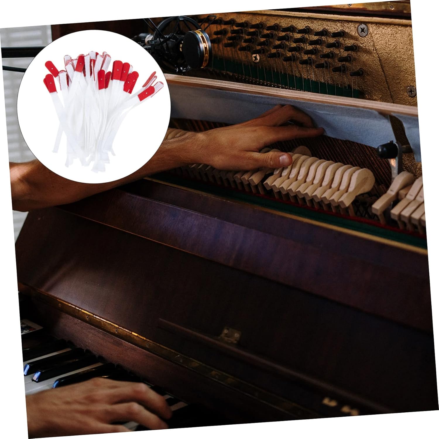 Toyvian 200pcs Piano Tuning Climbing Rope Straps Durable Non-elastic Leather Tools for Instrument Repair Essential Piano Accessories for Accurate Sound