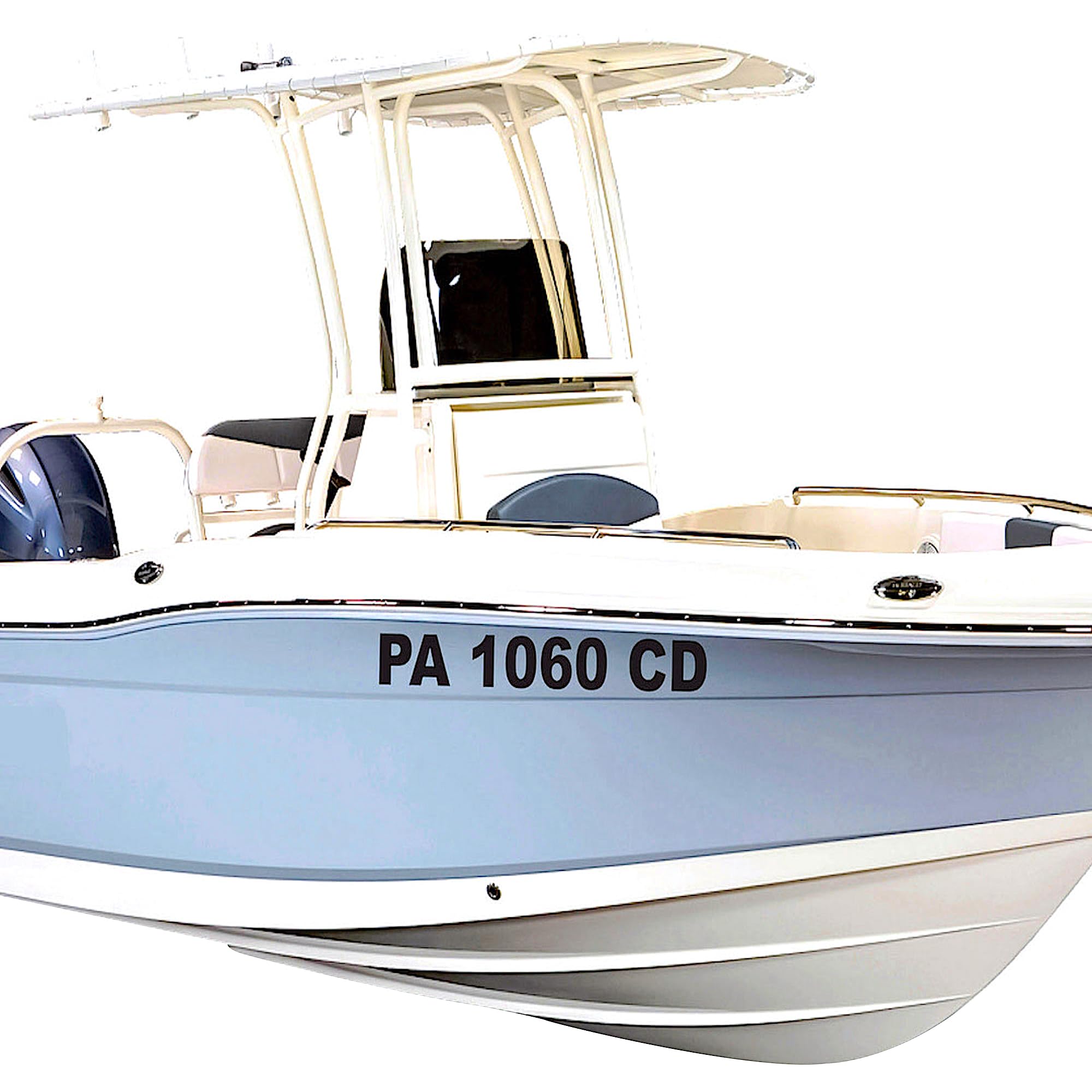 Custom Boat Registration Numbers & Letters (Two Decals) Marine Vinyl Lettering Stickers