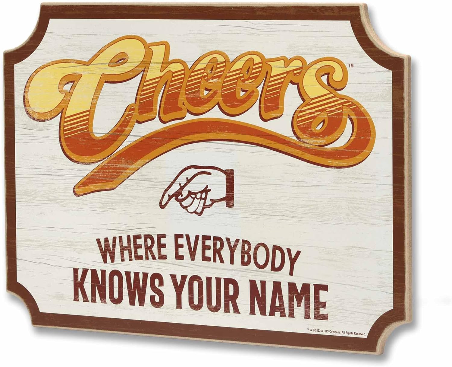 Cheers Where Everybody Knows Your Name Wood Wall Decor - Fun Cheers Sign for Home Decorating