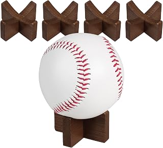 Wooden Ball Storage Ball Stand Holder for Softball & Baseball | Desktop holder for baseball & softball small ball desk storage display for sports collectors of baseball and softball balls