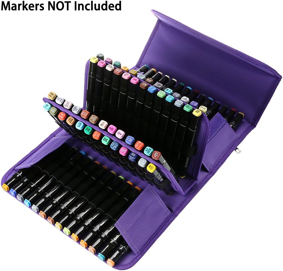 BTSKY Handy 80 Slot Carrying Lipstick Organizer Marker Case Holder for Touch Spectrum Noir Paint S, Purple
