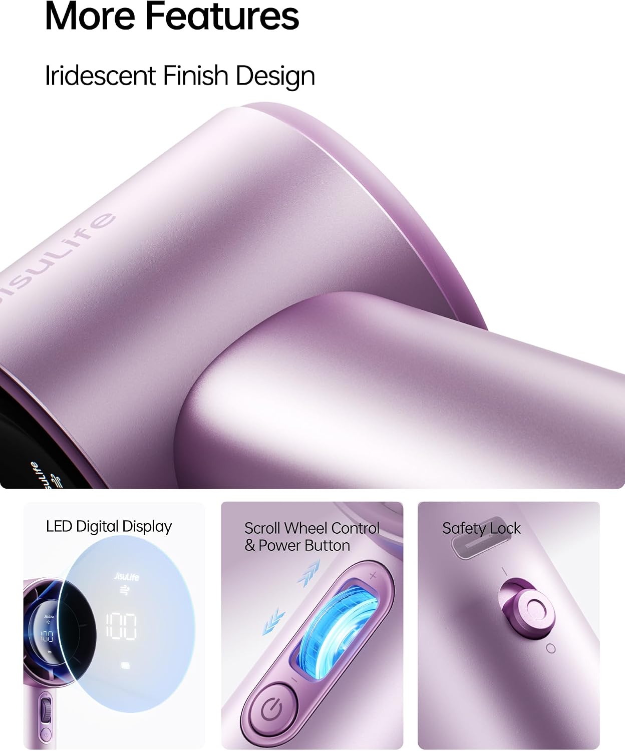 JISULIFE Handheld Fan Pro1S - Next-Gen Airflow: Up to 40H Runtime image 4