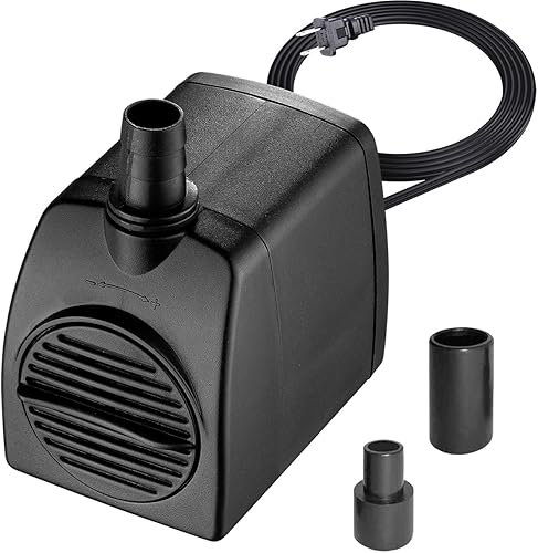 Miniatura 8 de Bomba sumergible silenciosa para pecera, 80 GPH 2.6 pies, elevación, 4 W, 110 V, 2 clavijas, ajustable para acuario de 3-5 galones, fuente de