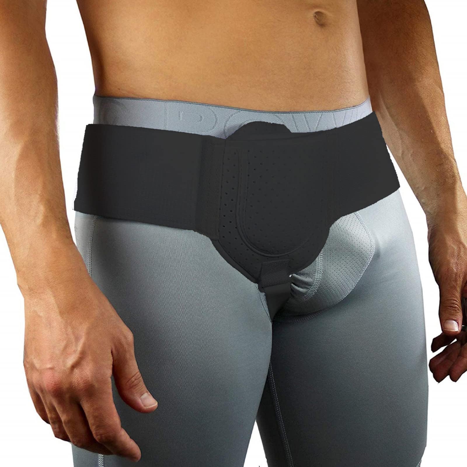 Adjustable Inguinal Hernia Belt, Inguinal Hernia Support Truss For Inguinal For Men, Left or Right Side, Post Surgery Men's Inguinal Hernia Support Truss For Inguinal, Groin Hernias,Black