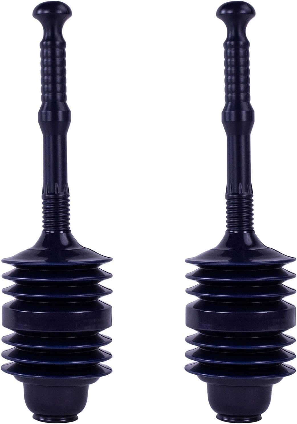1 or 2 Pack of Heavy Duty Bellows Style Power Toilet Plunger (2)