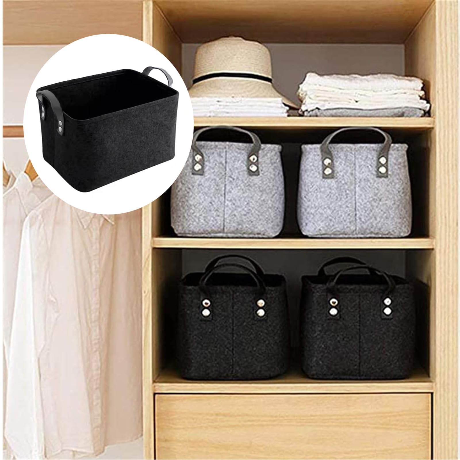 Amazon.co.jp: ブラックバスケット、ブラックストレージボックス