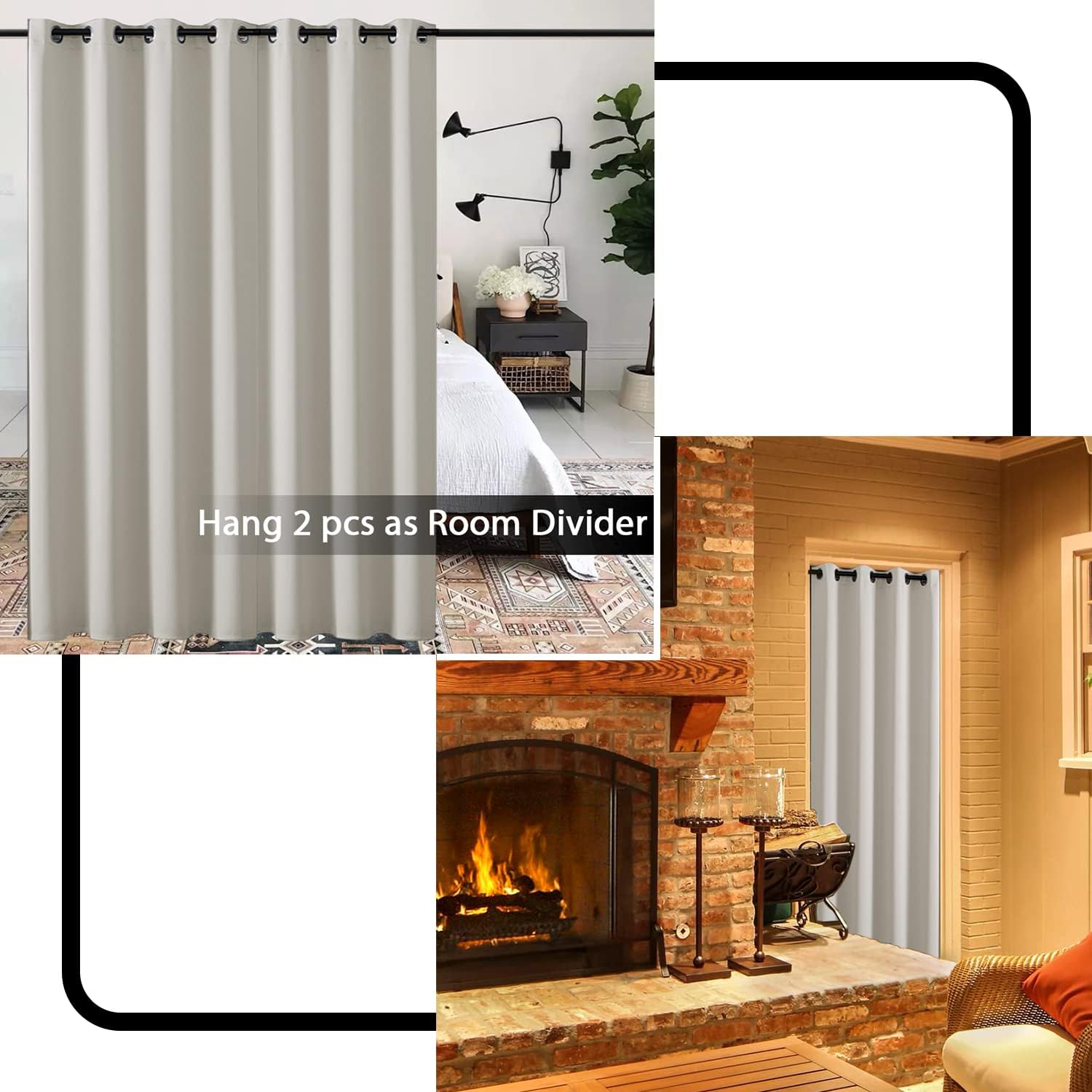 XTMYI Interior & Closet Door,Curtain for Doorway Without/no Door,Cream White Colored,34 x 80 Inch Long,1 Panel