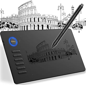 VEIKK A15 Graphics Drawing Tablet 10x6 Inch Digital Drawing Tablet with 8192 Levels Battery-Free Pen and 12 Hot Keys, Support Win/Mac/Linux/Android OS,Graphics Tablet for Painting & Online Teaching