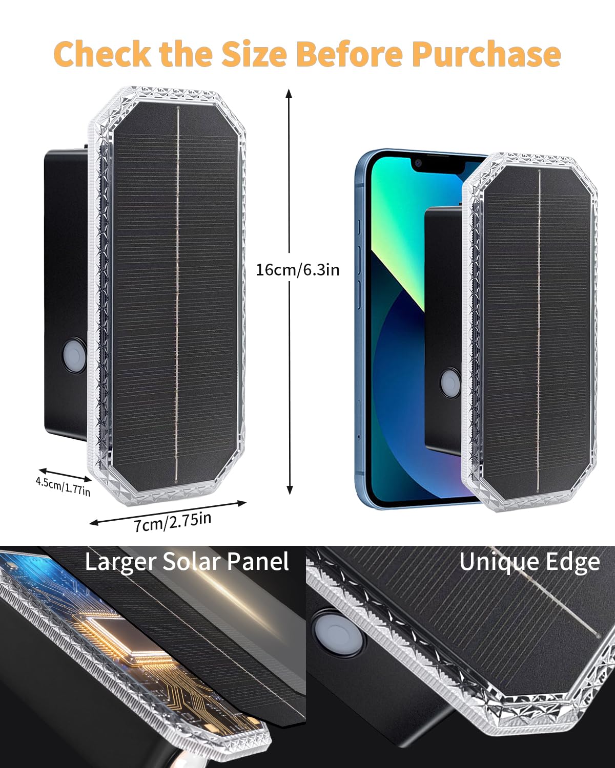 BRIMAX Lampada solare da parete per esterni, a doppia parete, 1800 mAh, IP65, resistente alle intemperie, con 3 modalità di colore, bianco caldo/bianco neutro/bianco freddo, Up Down LED, illuminazione