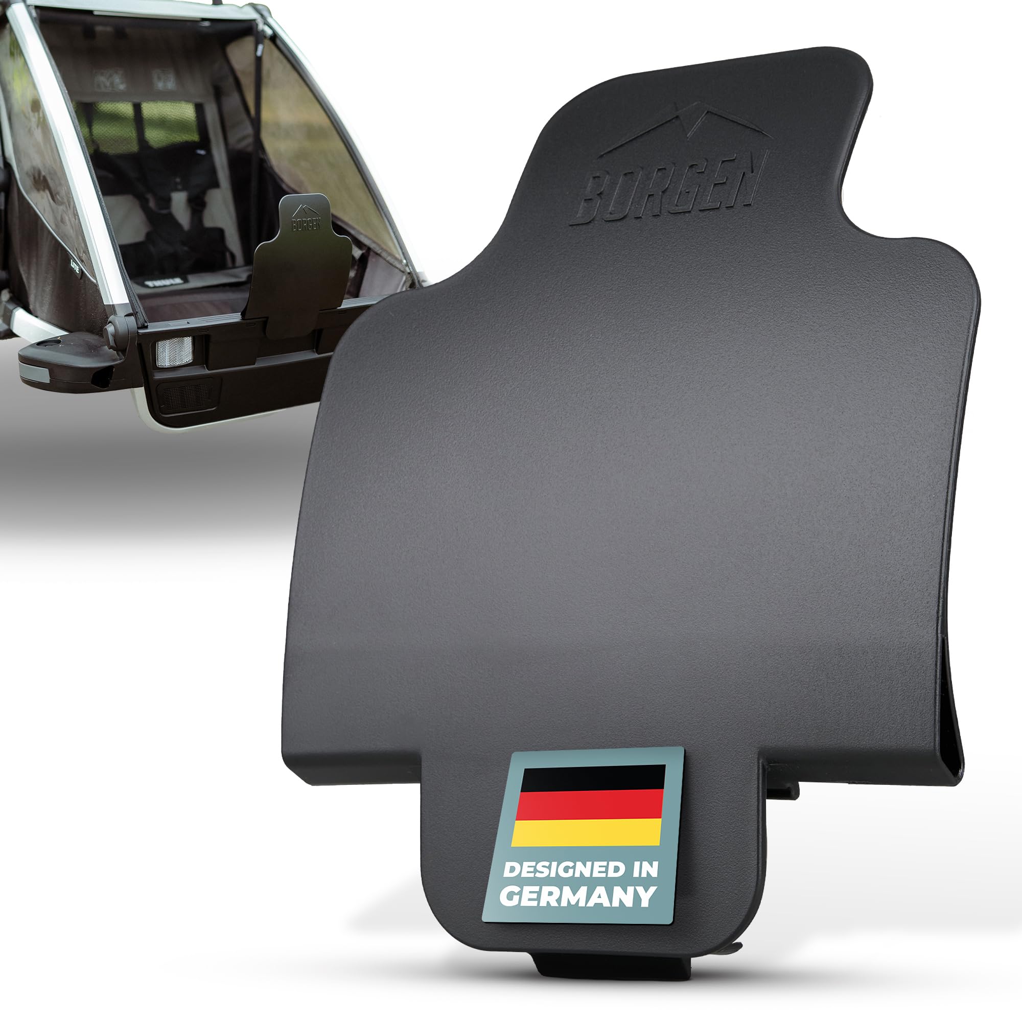 Borgen Spritzschutz für Thule Chariot Fahrradanhänger, schwarz | Schützt vor Steinen, Wasser und Schmutz