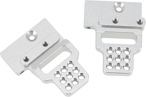Miniatura 6 de MEUS RACING Soporte de torre de choque ajustable de aluminio con múltiples agujeros para auto de oruga RC 118 TRX-4M TRX4M (plateado)