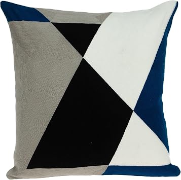 Bed Bath & Beyond 20 X 20 Gray and Black Geometric Zippered 100% Cotton Throw Pillow