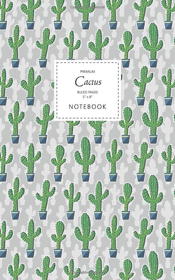 Cactus Notebook - Ruled Pages - 5x8 - Premium: (Saguaro Fresh) Fun notebook 96 ruled/lined pages (5x8 inches / 12.7x20.3cm / Junior Legal Pad / Nearly A5)
