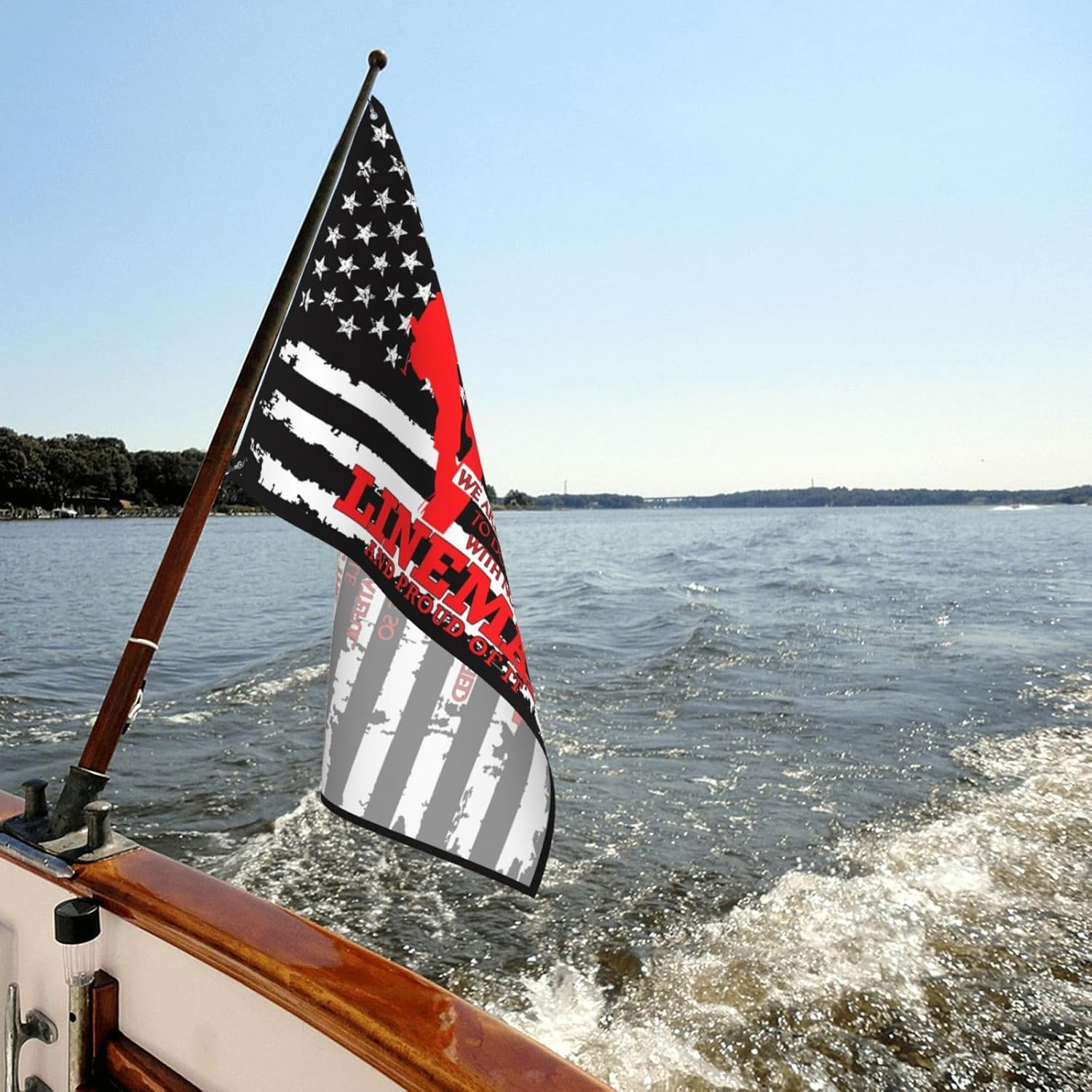 American USA Flag Lineman Flags Lineman Powerline Technician Flag 3x5 Ft Fade Proof Outdoor Indoor With Metal Grommets Banner Home House Garden Yard Decorative Sign - Image 3